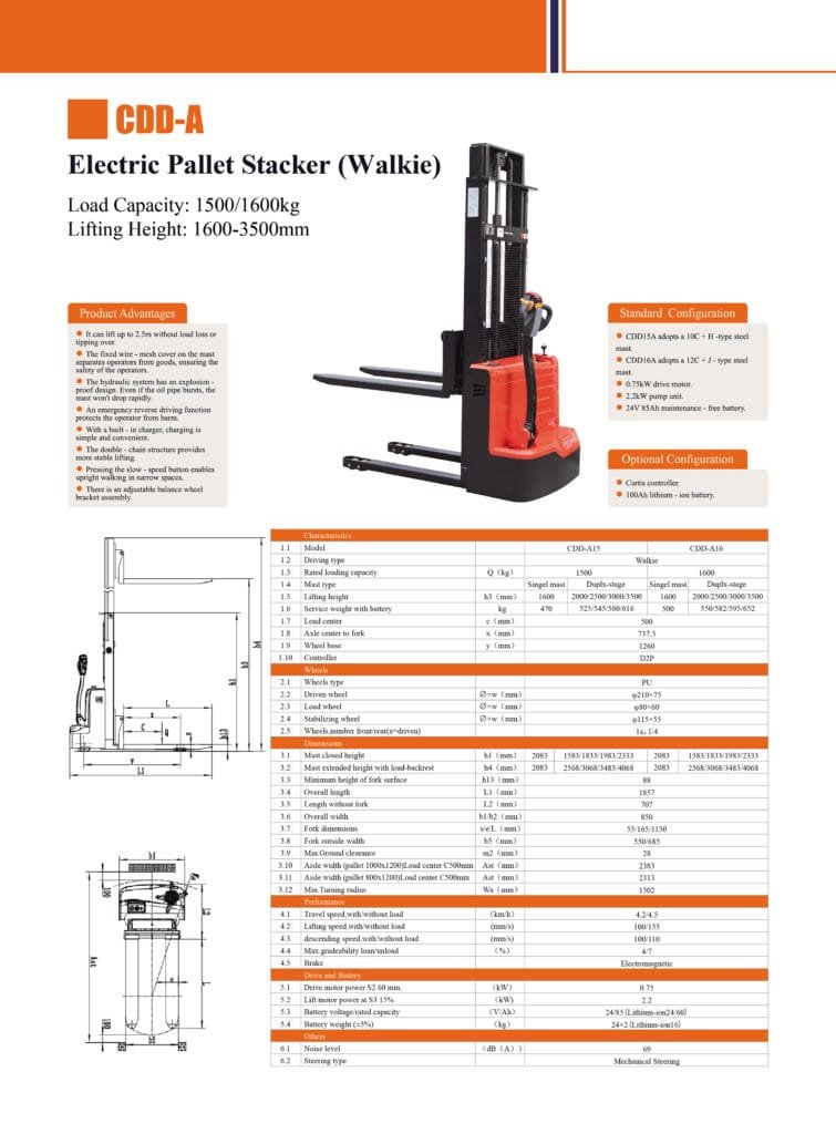 walkie stacker for warehouse