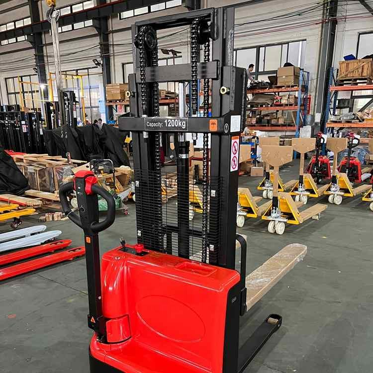 1200KG 1500KG 1.6-3.5M Dobule Lifting Electric Walkies Pallet Stacker Forklift