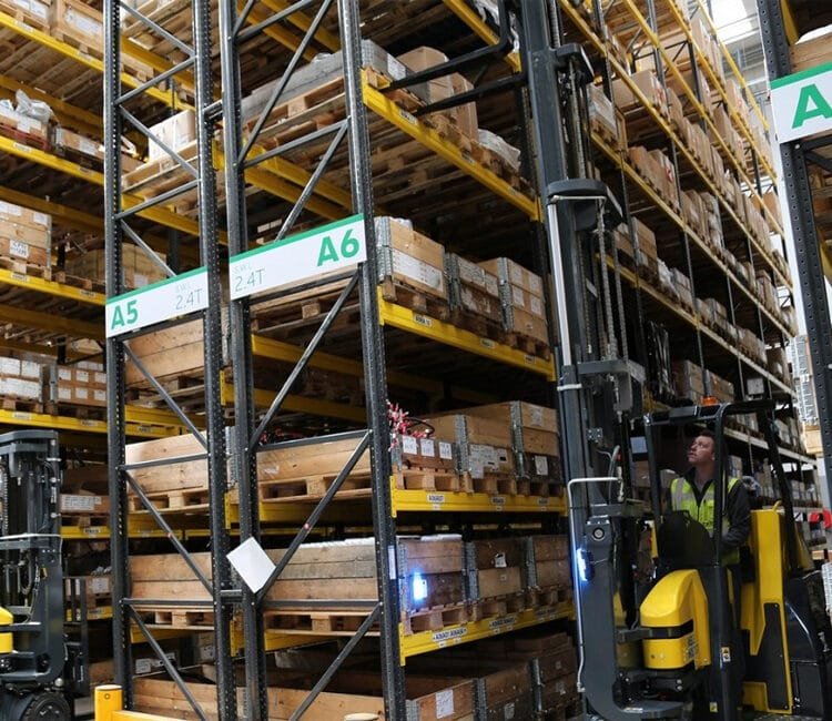 narrow aisle forklift operation