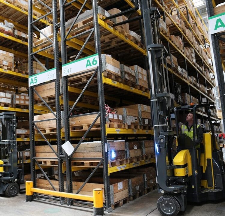 narrow aisle forklift operation