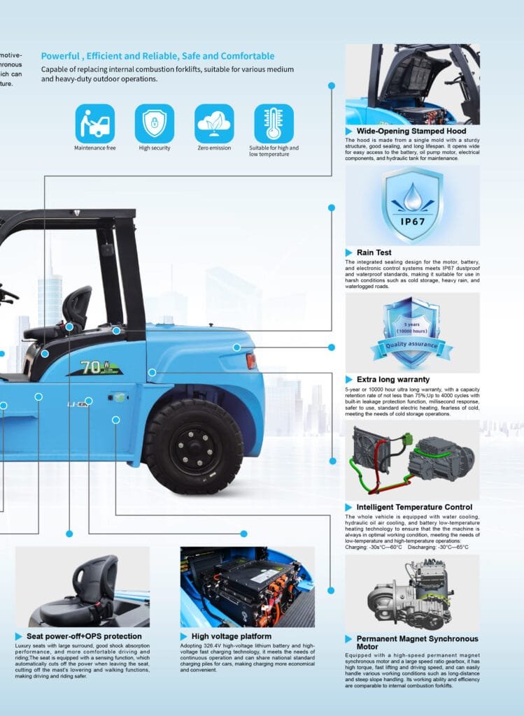 326V lithium battery electric forklift power system high voltage forklift battery